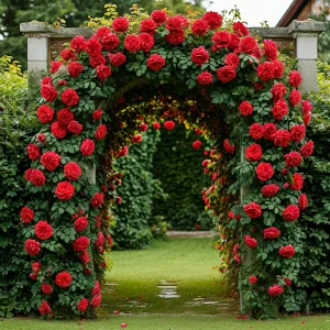 Роза плетистая Алый Триумф купить по цене от 319р. в интернет-магазине «Посадика» с доставкой почтой в в Нолинске и по всей России – [изображение №1].